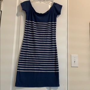 Fitted striped mini dress